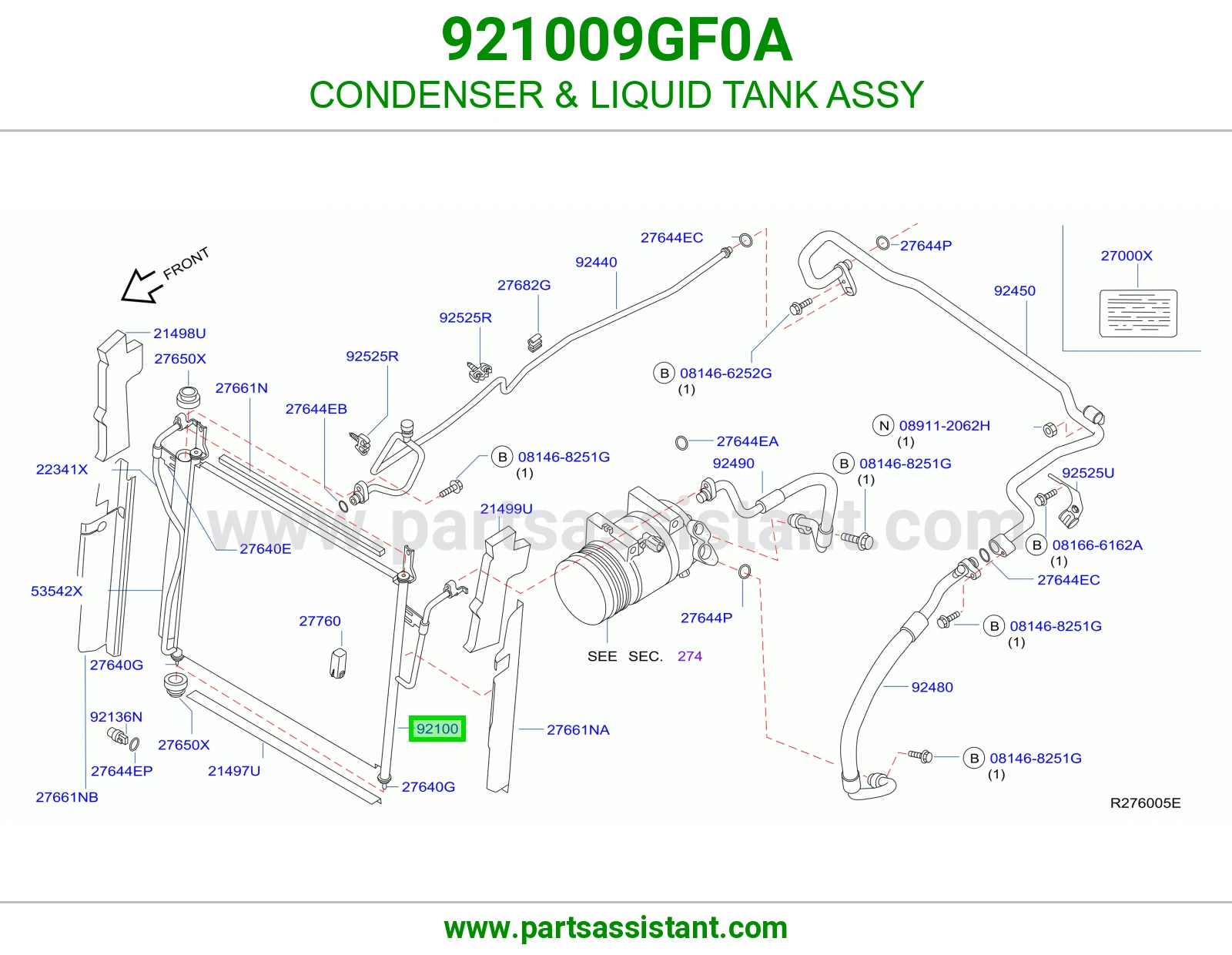 CONDENSER & LIQUID TANK ASSY