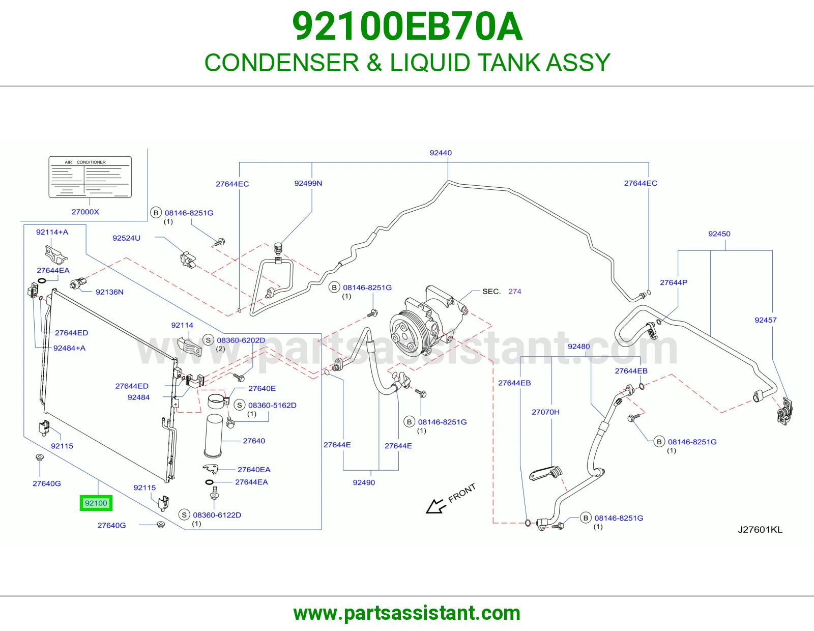 CONDENSER & LIQUID TANK ASSY