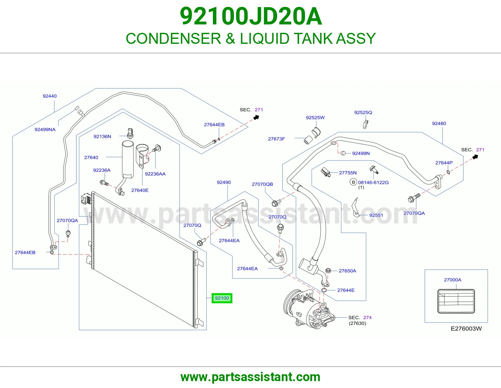 CONDENSER & LIQUID TANK ASSY