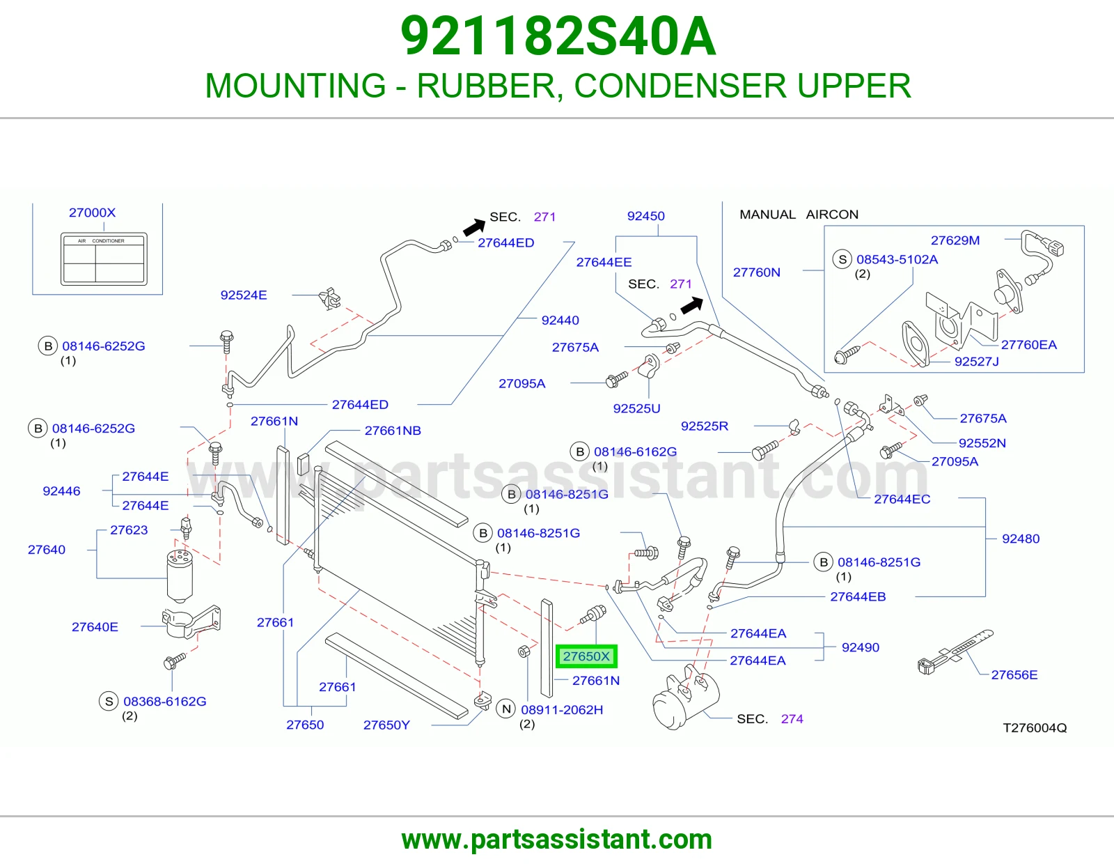 MOUNTING - RUBBER, CONDENSER UPPER