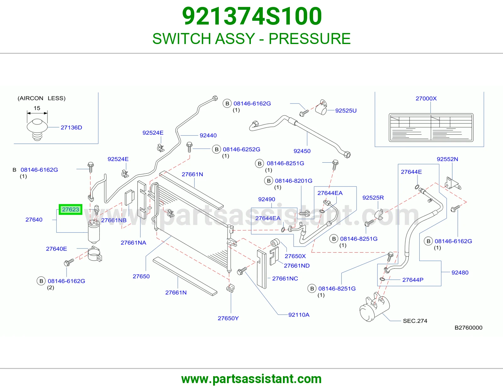 SWITCH ASSY - PRESSURE