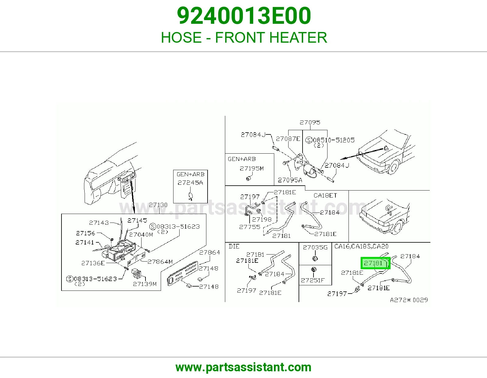 HOSE - FRONT HEATER