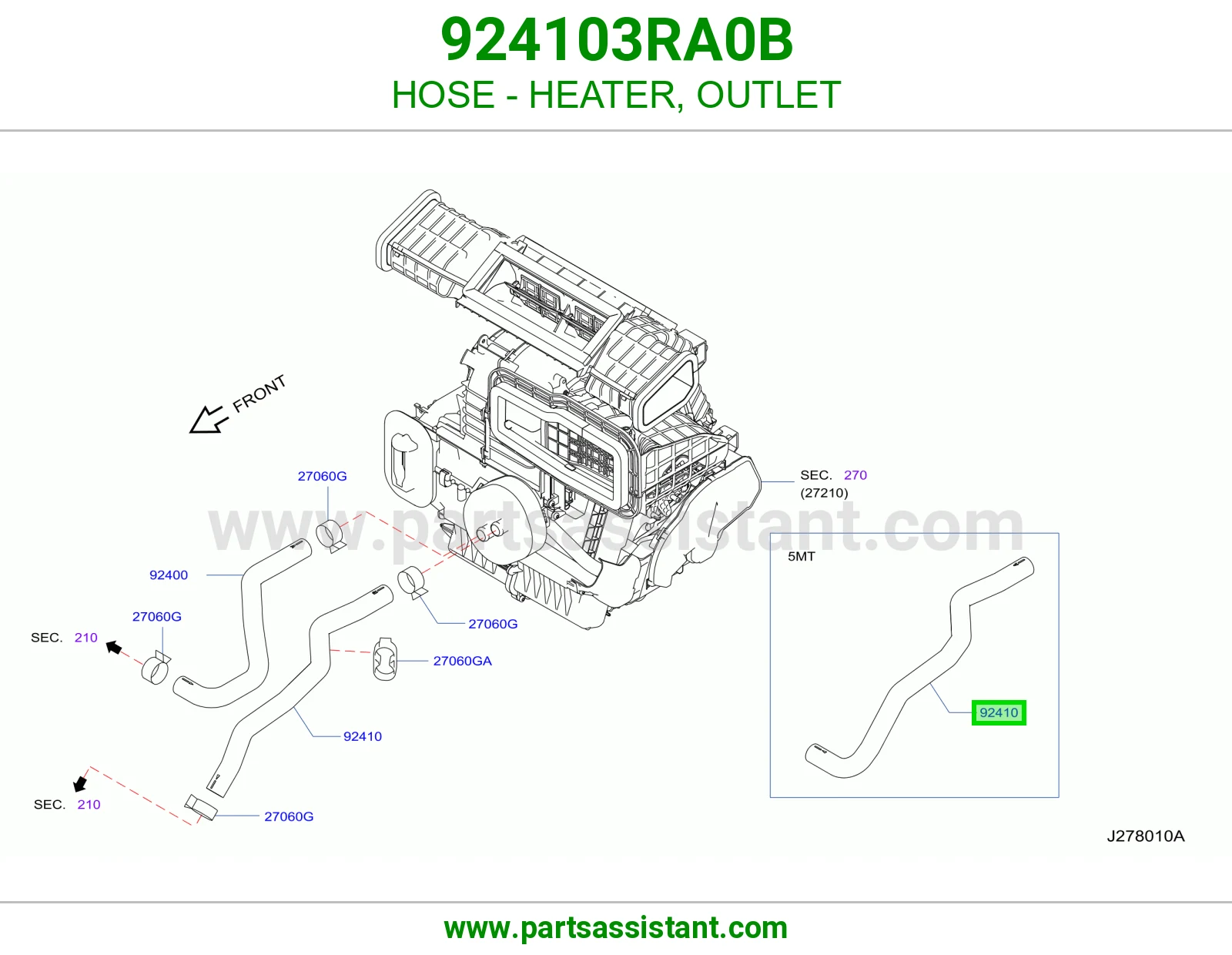 HOSE - HEATER, OUTLET