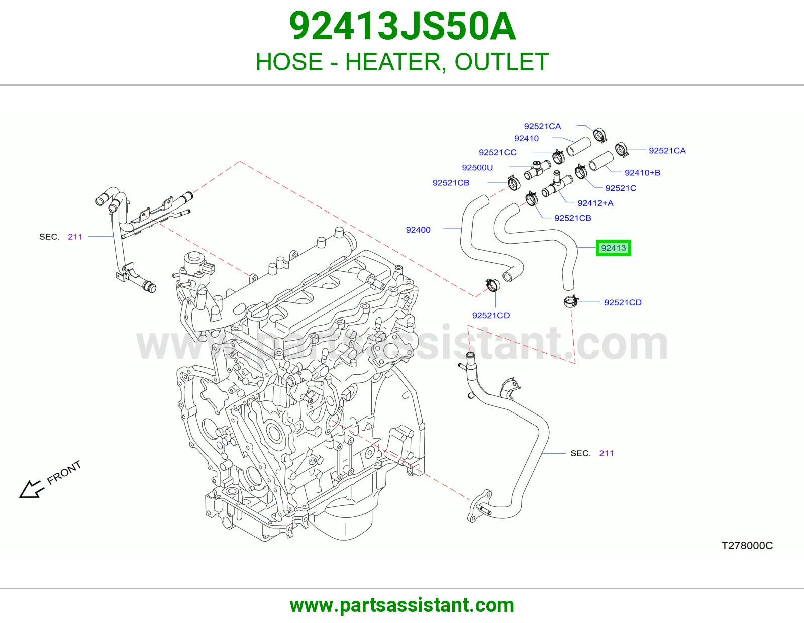 HOSE - HEATER, OUTLET