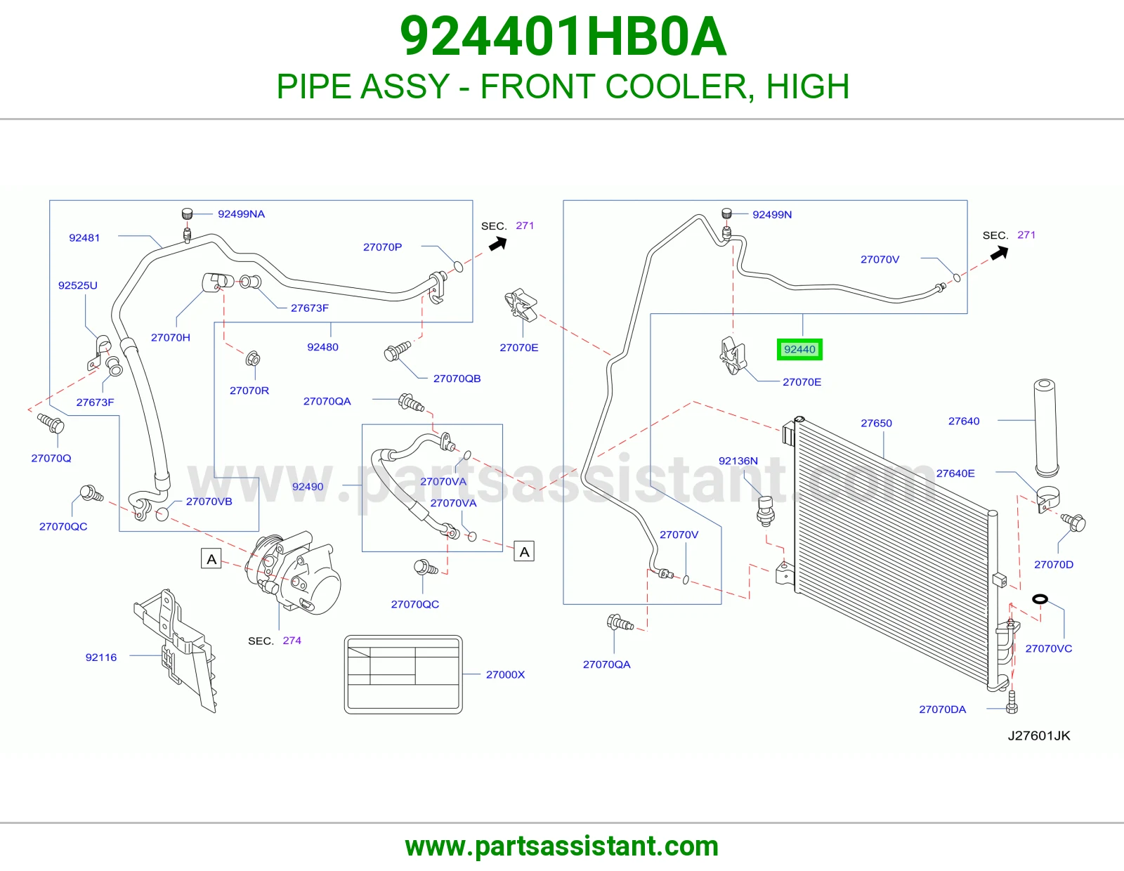 PIPE ASSY - FRONT COOLER, HIGH