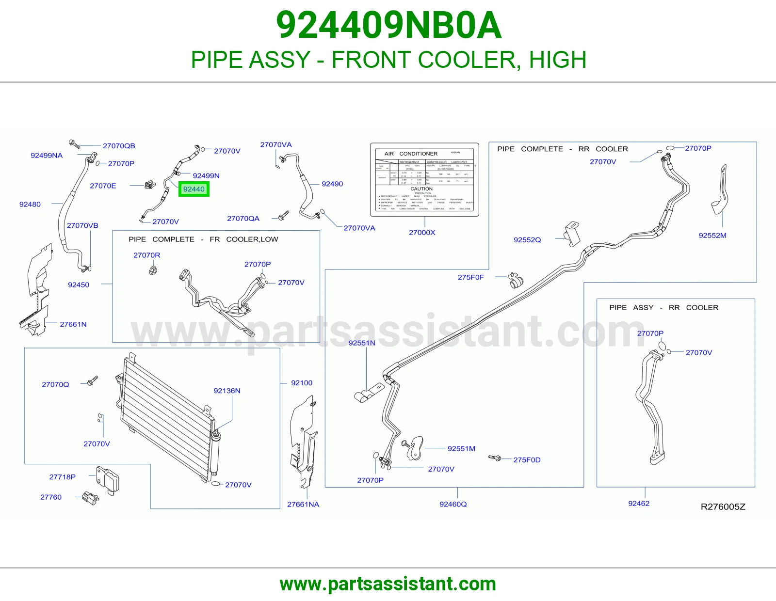 PIPE ASSY - FRONT COOLER, HIGH