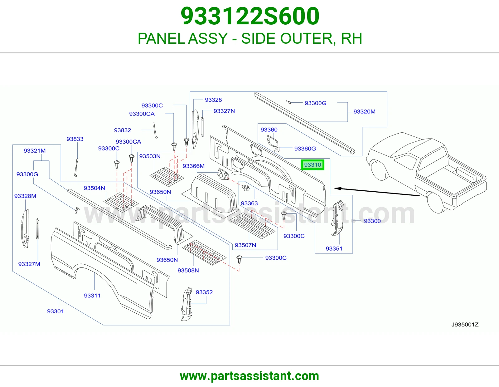 PANEL ASSY - SIDE OUTER, RH
