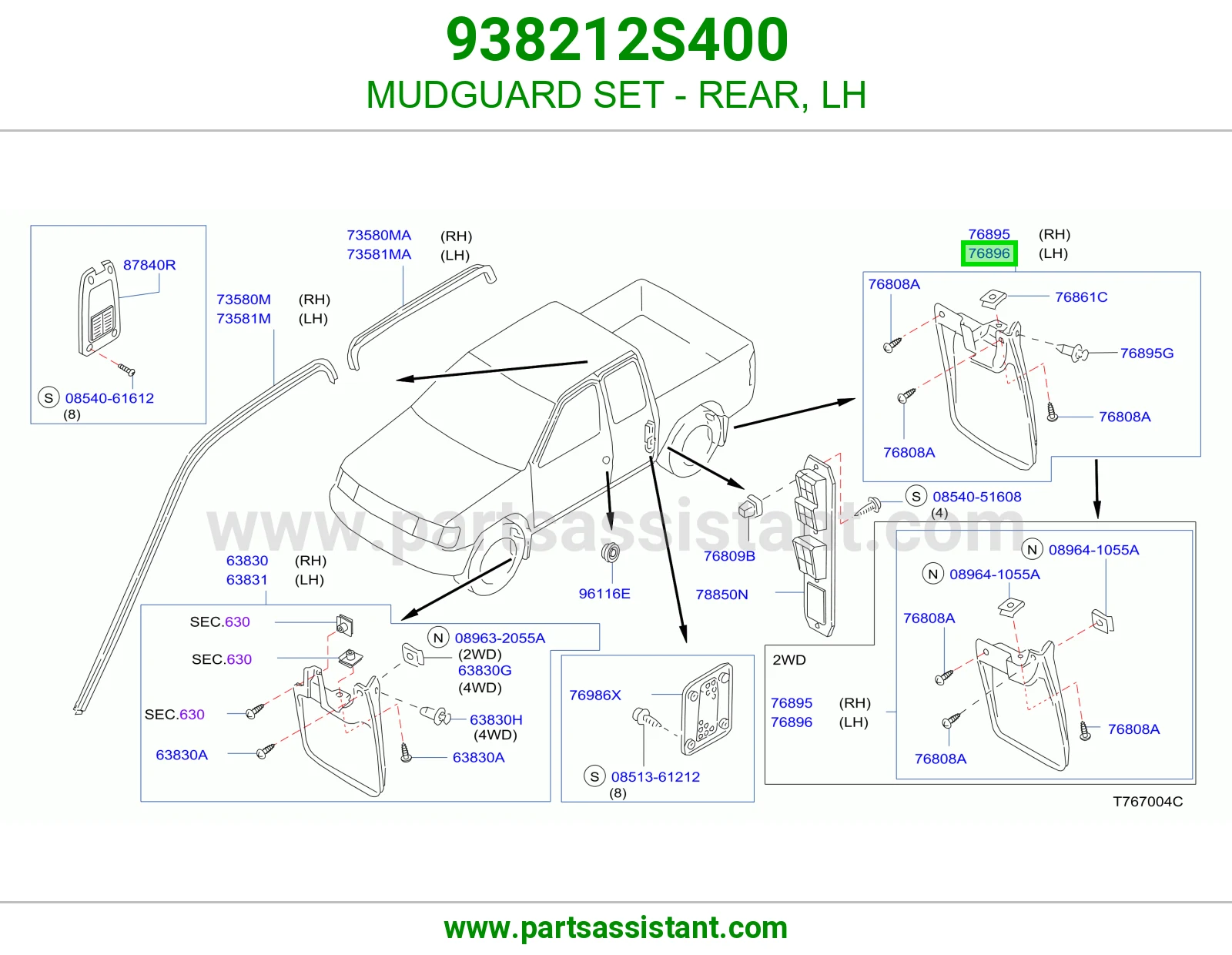 MUDGUARD SET - REAR, LH