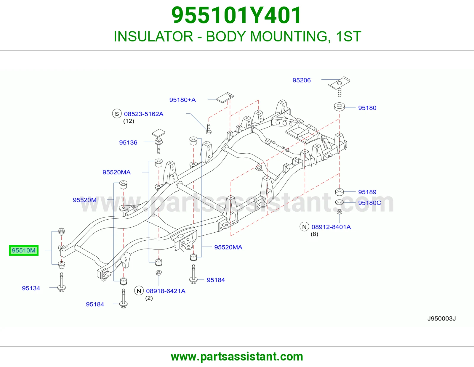 INSULATOR - BODY MOUNTING, 1ST