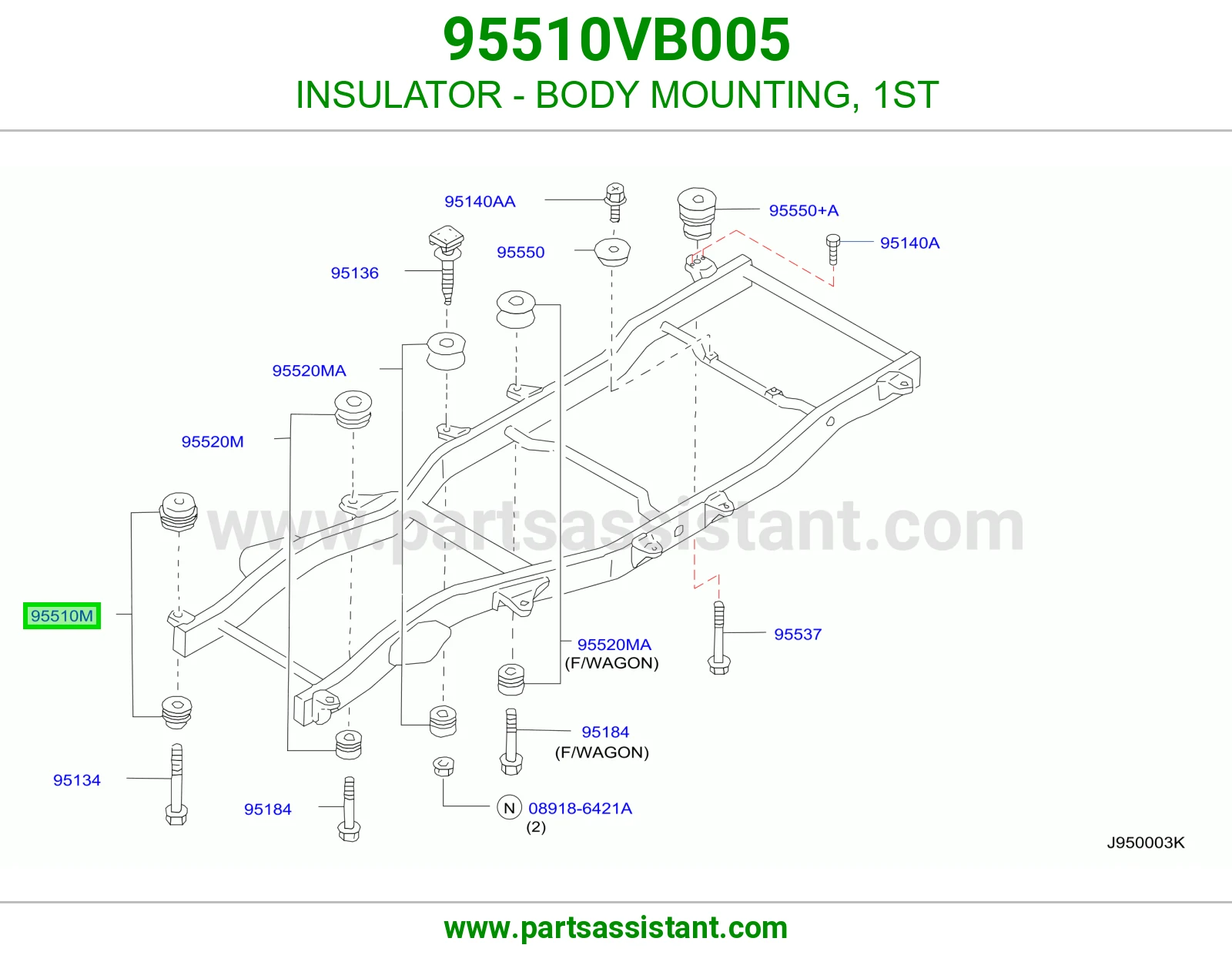 INSULATOR - BODY MOUNTING, 1ST