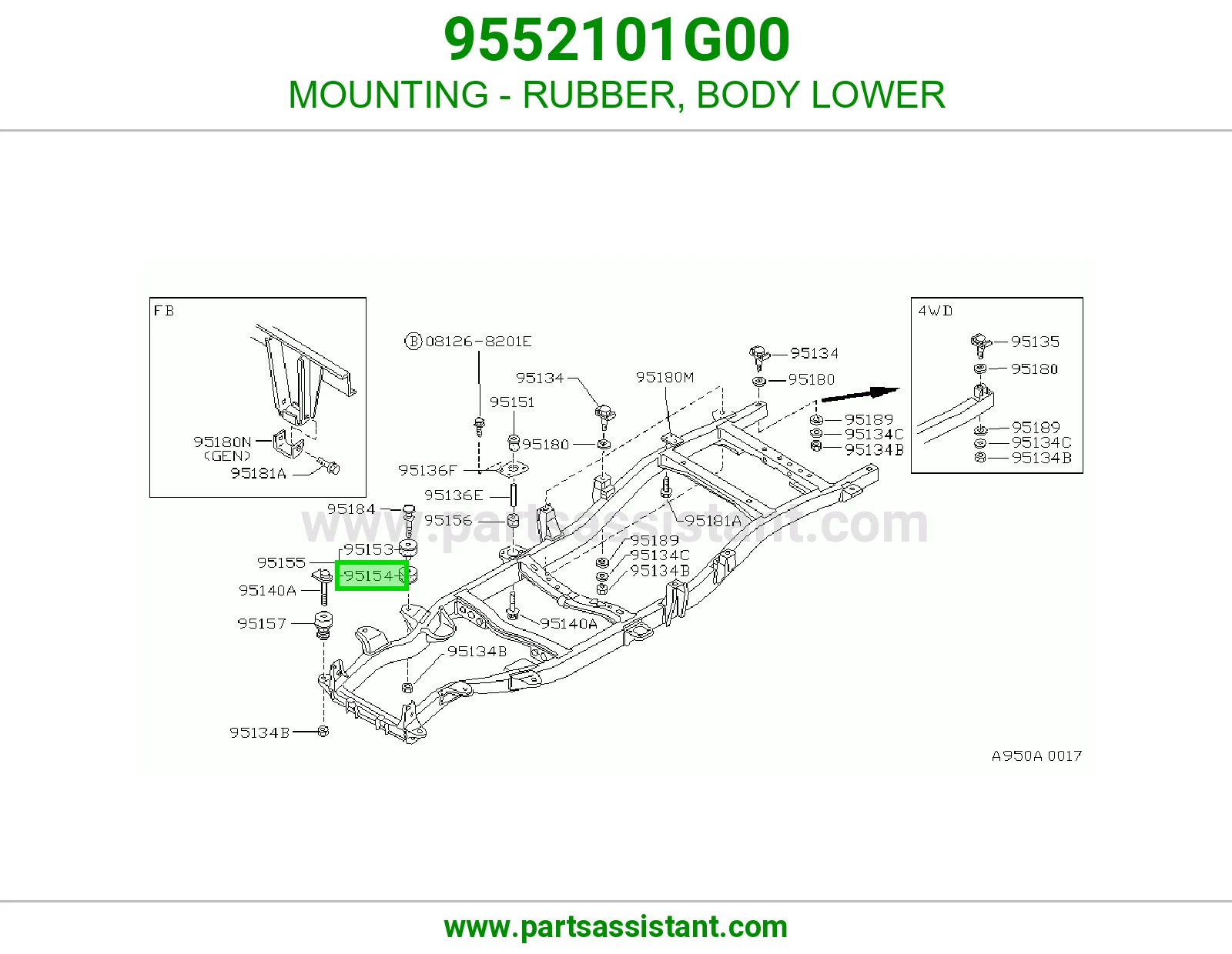 MOUNTING - RUBBER, BODY LOWER