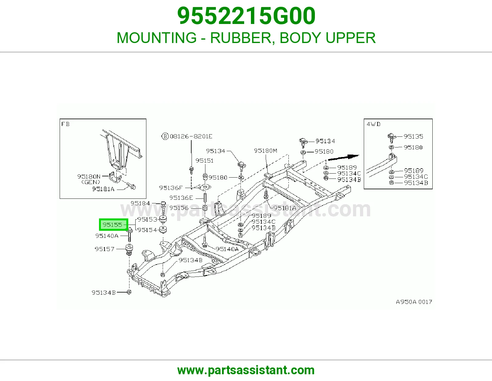 MOUNTING - RUBBER, BODY UPPER