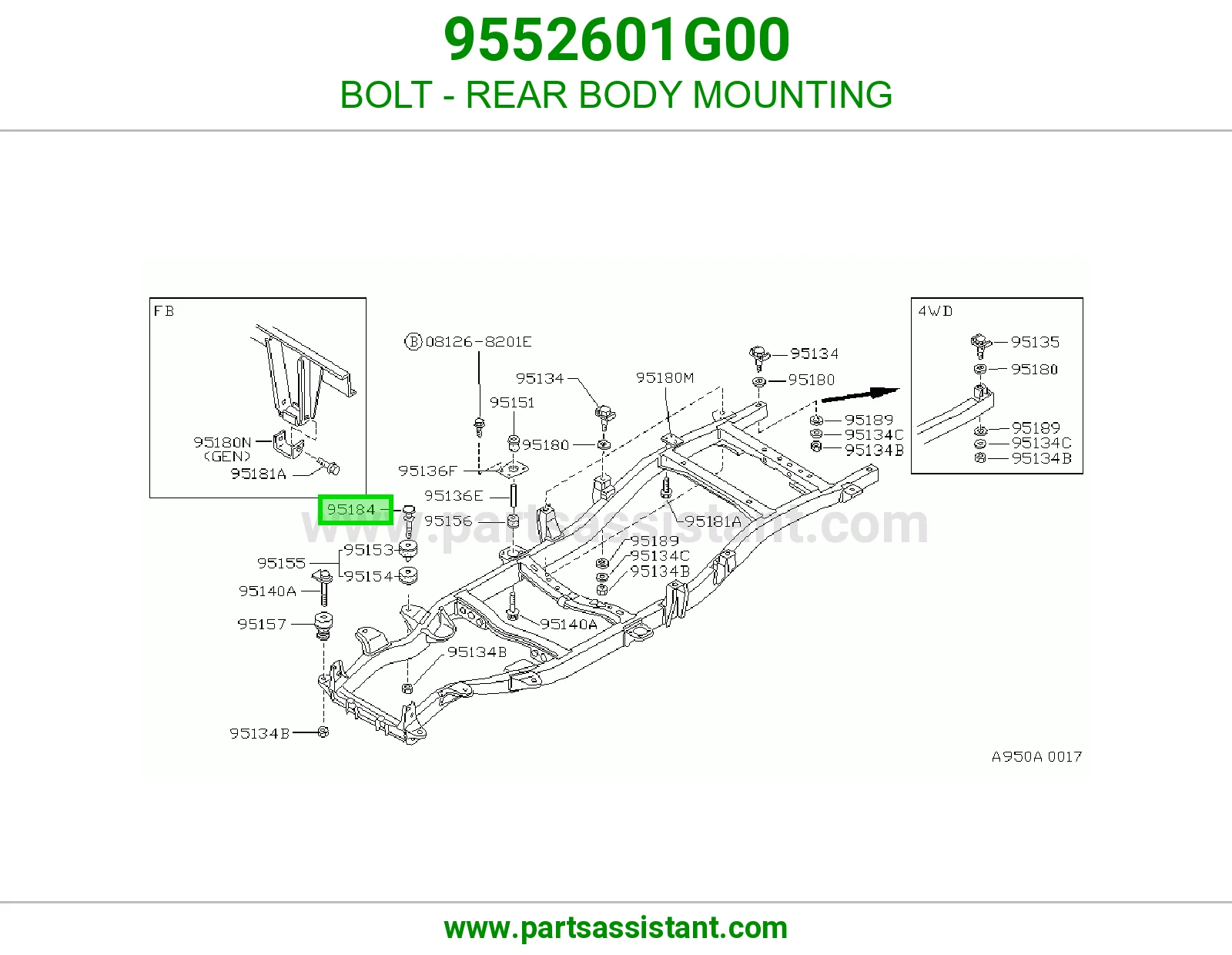 BOLT - REAR BODY MOUNTING