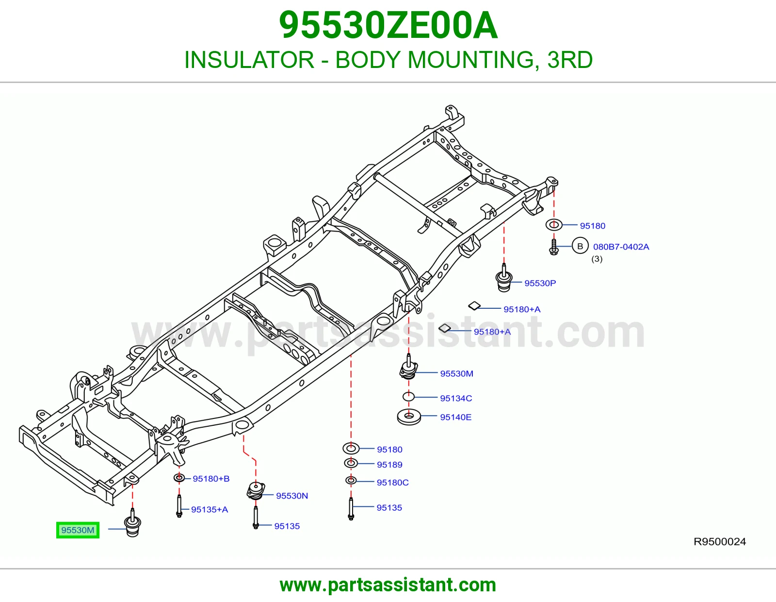 INSULATOR - BODY MOUNTING, 3RD