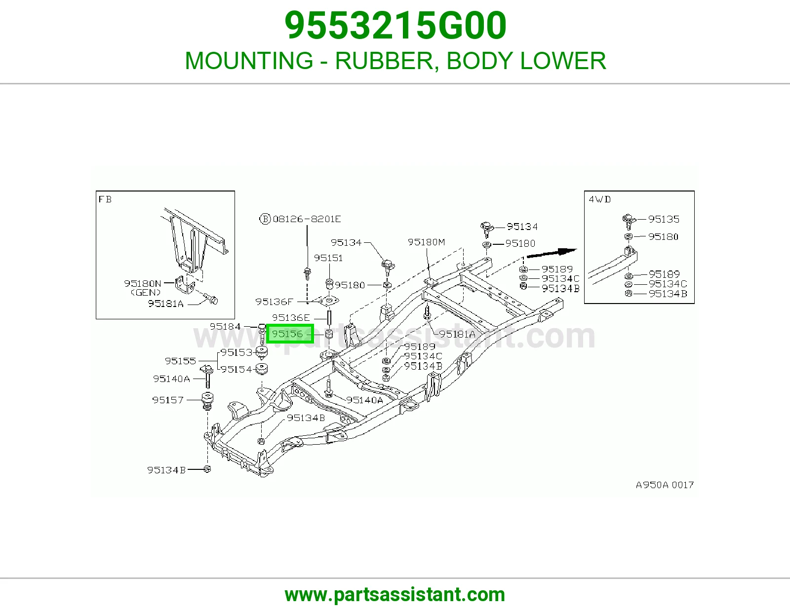 MOUNTING - RUBBER, BODY LOWER