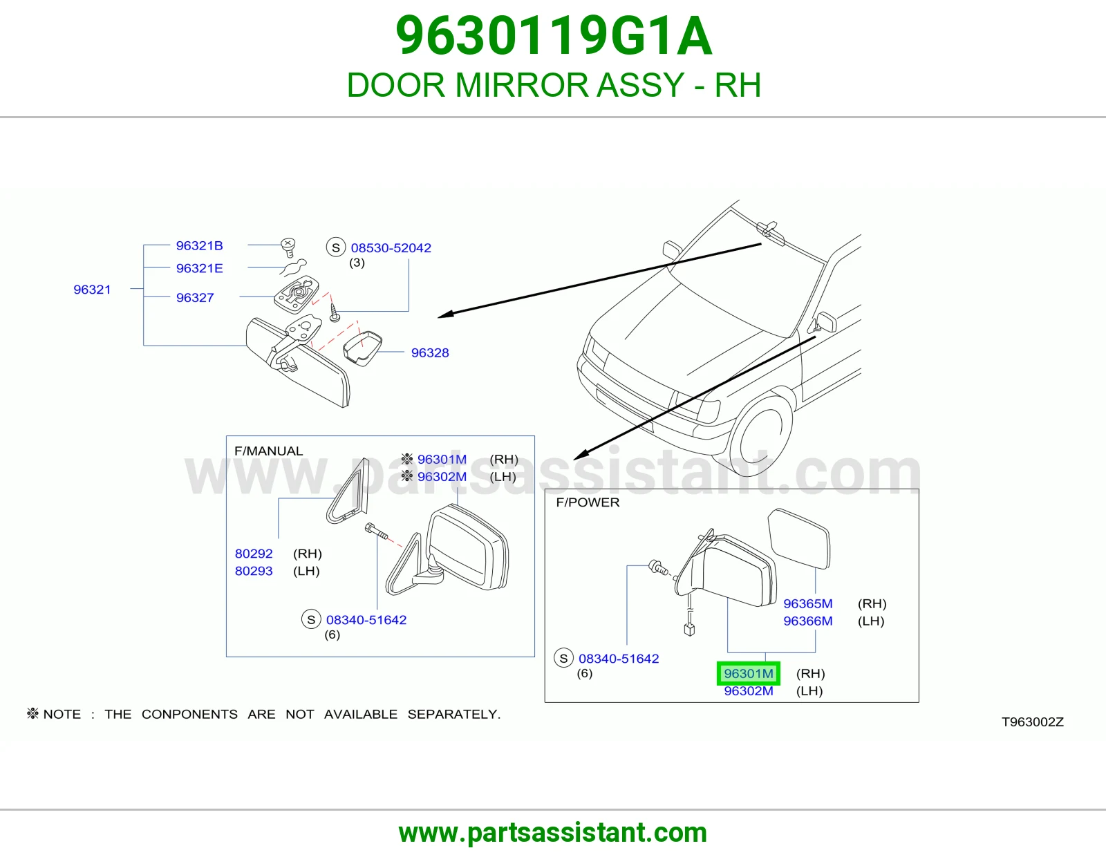 DOOR MIRROR ASSY - RH