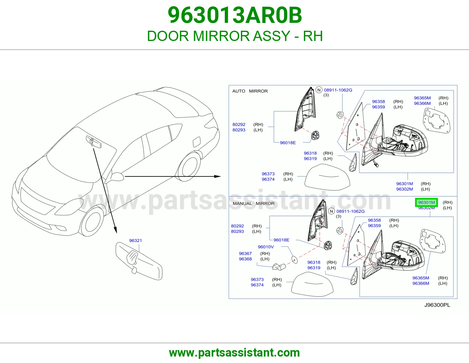 DOOR MIRROR ASSY - RH