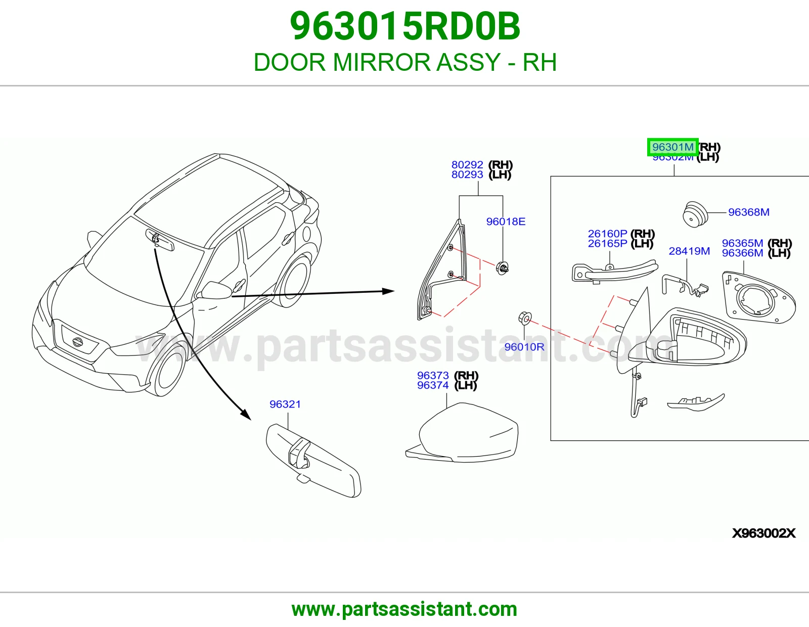 DOOR MIRROR ASSY - RH