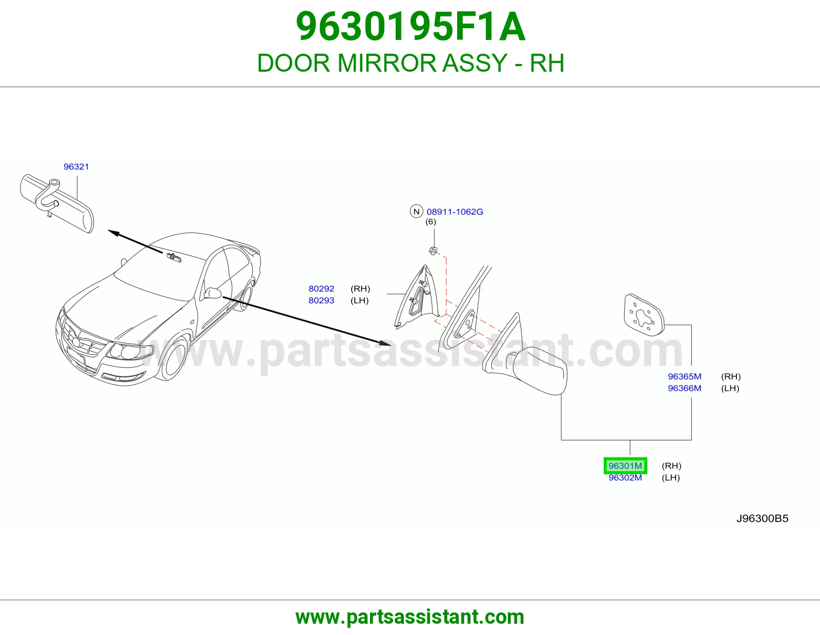 DOOR MIRROR ASSY - RH