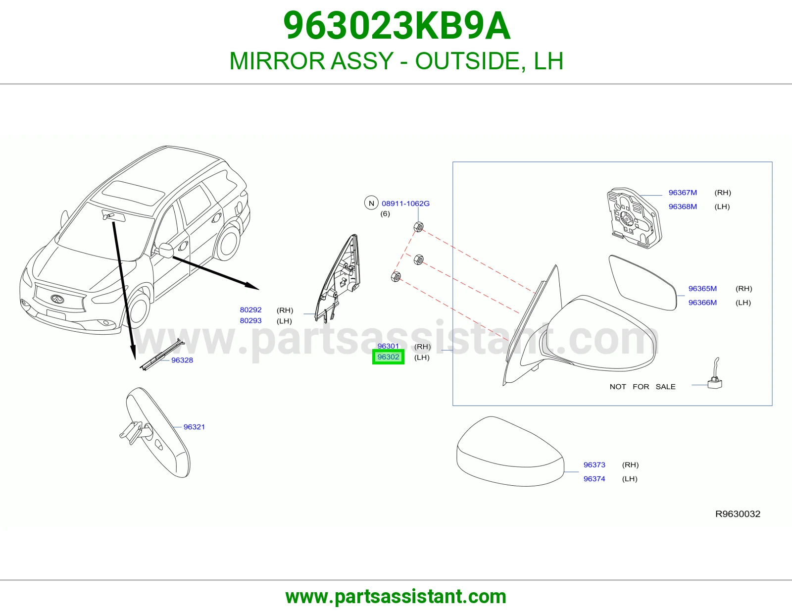 MIRROR ASSY - OUTSIDE, LH