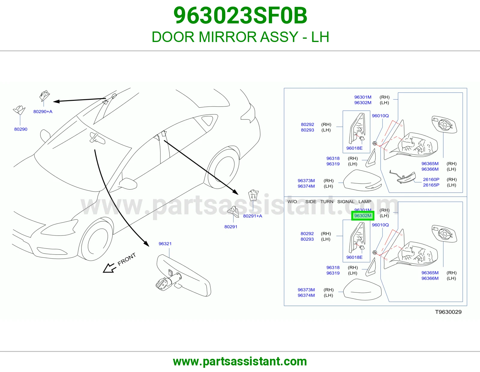 DOOR MIRROR ASSY - LH