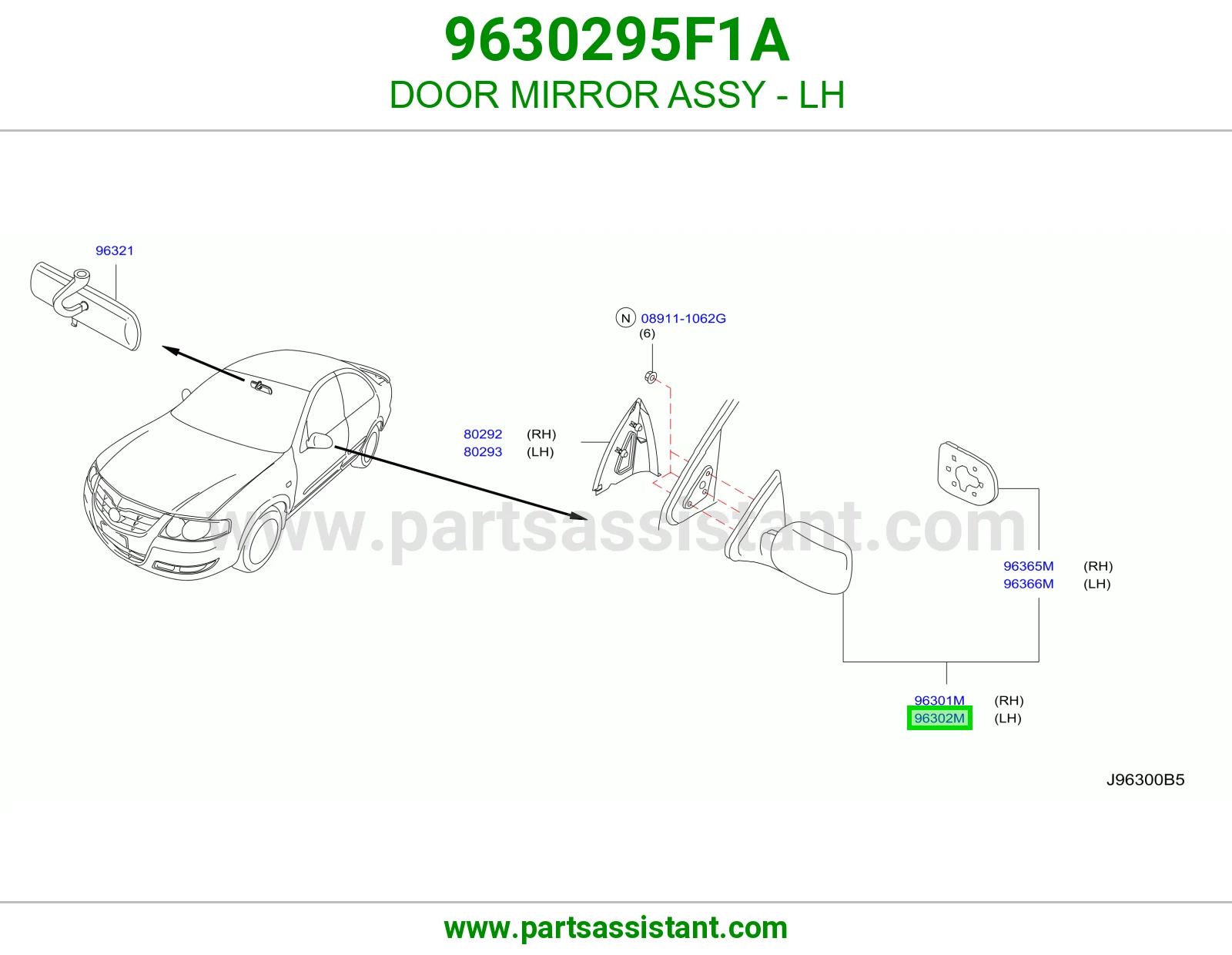 DOOR MIRROR ASSY - LH