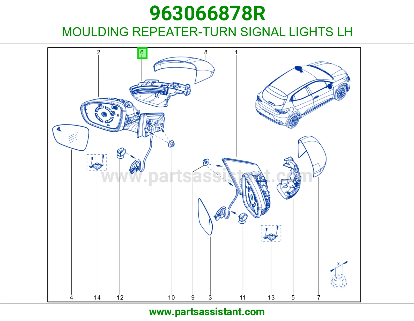 MOULDING REPEATER-TURN SIGNAL LIGHTS LH