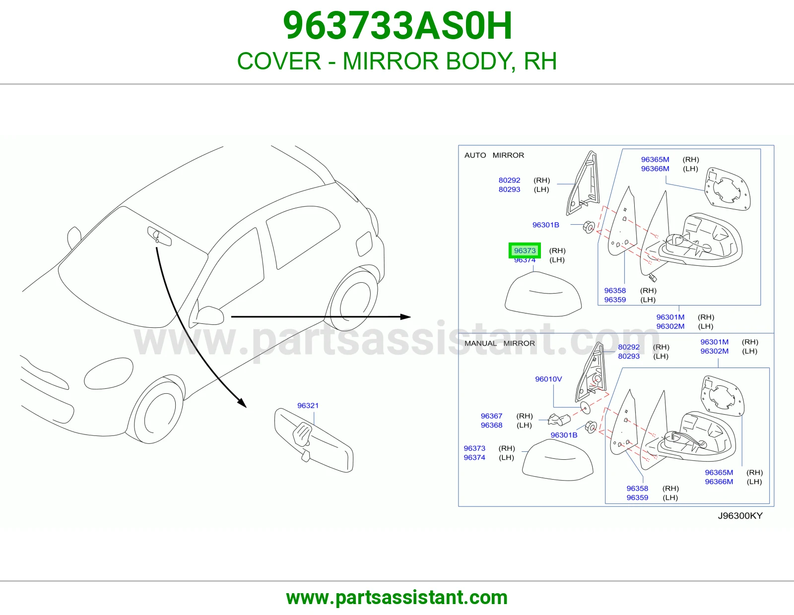COVER - MIRROR BODY, RH