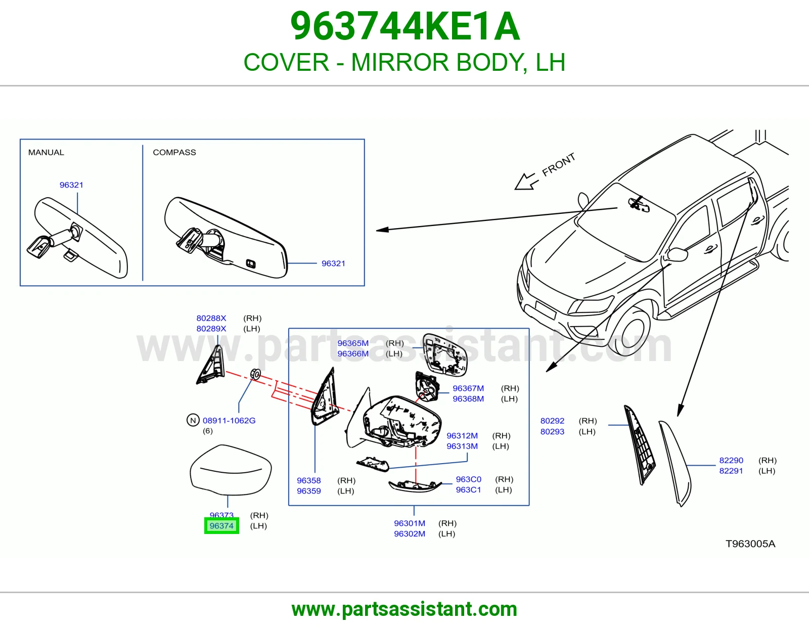 COVER - MIRROR BODY, LH