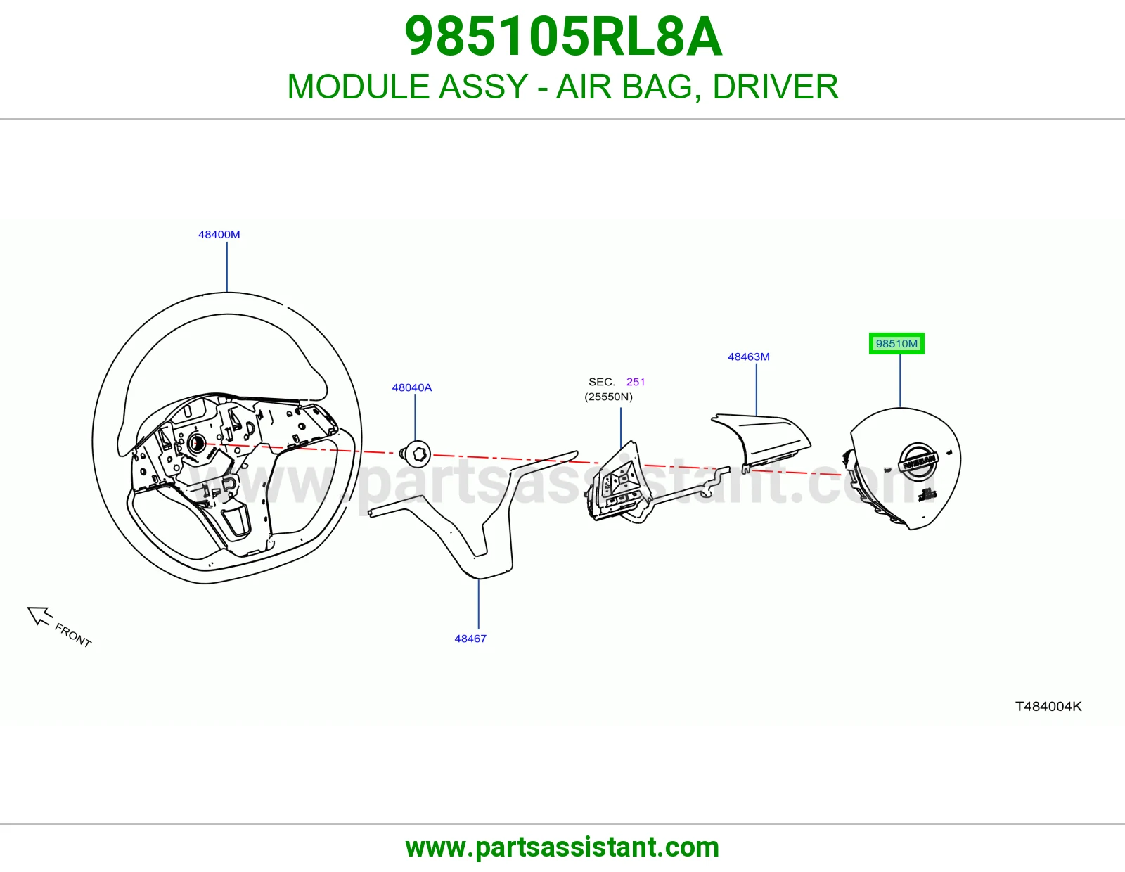 MODULE ASSY - AIR BAG, DRIVER