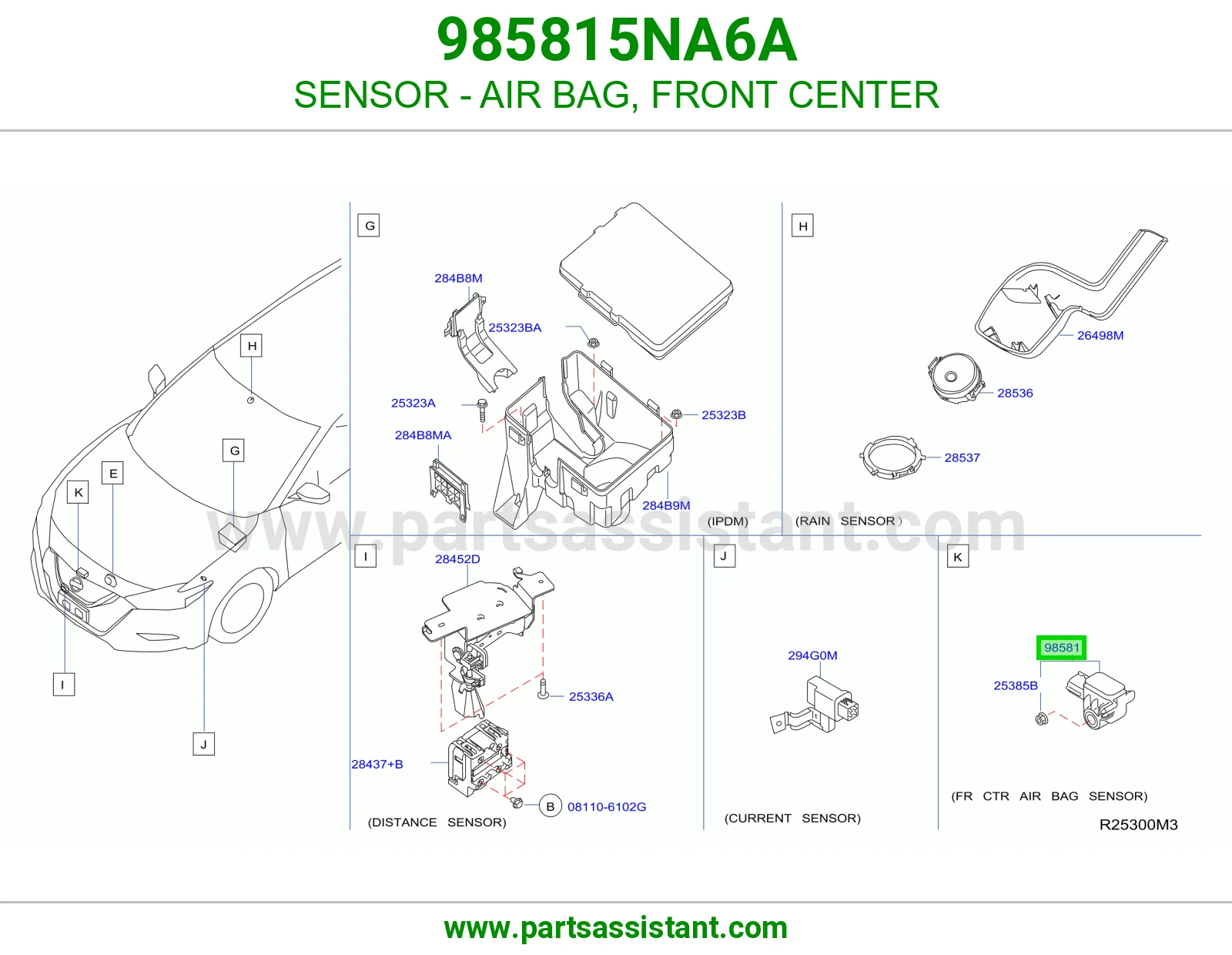 SENSOR - AIR BAG, FRONT CENTER