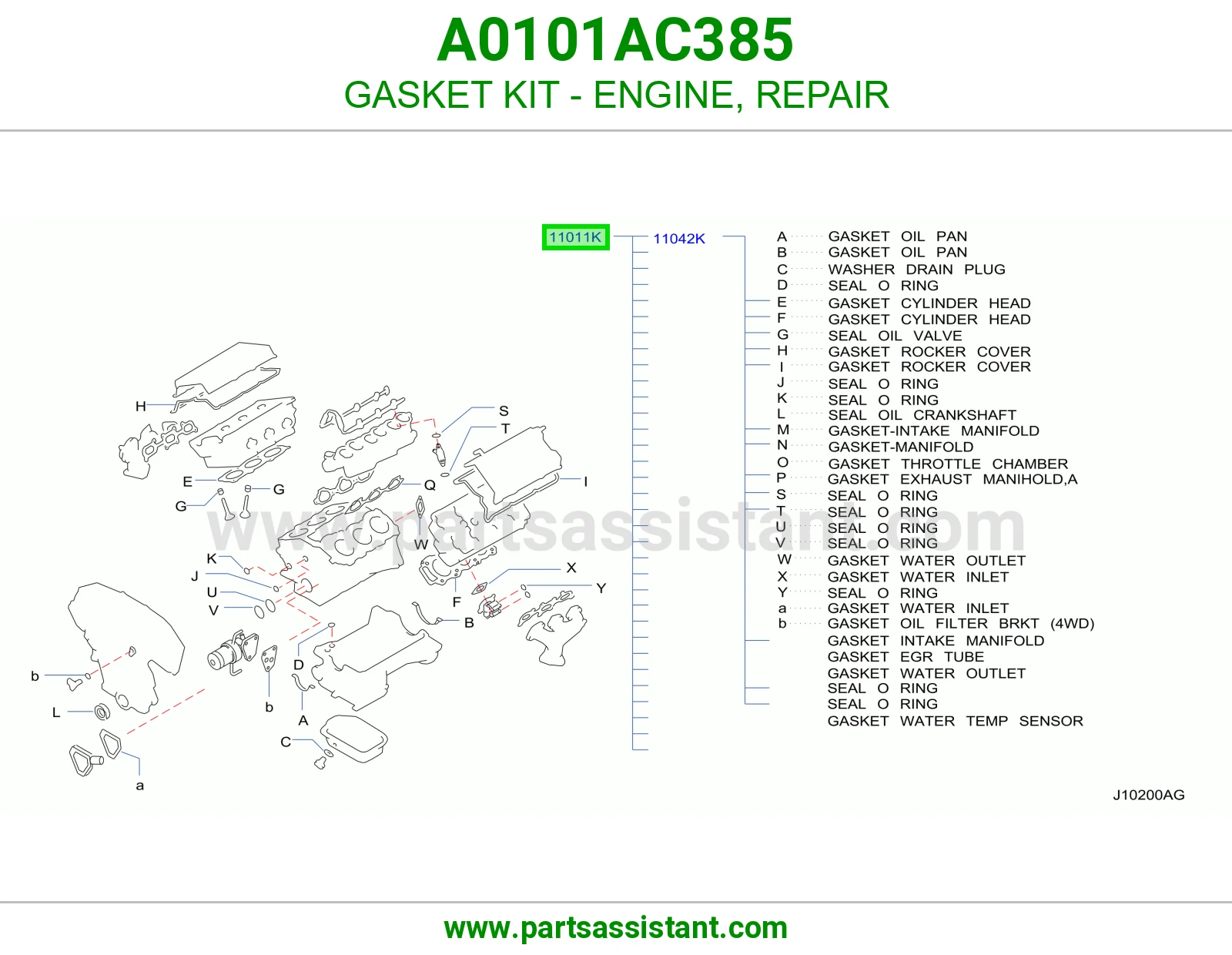 GASKET KIT - ENGINE, REPAIR