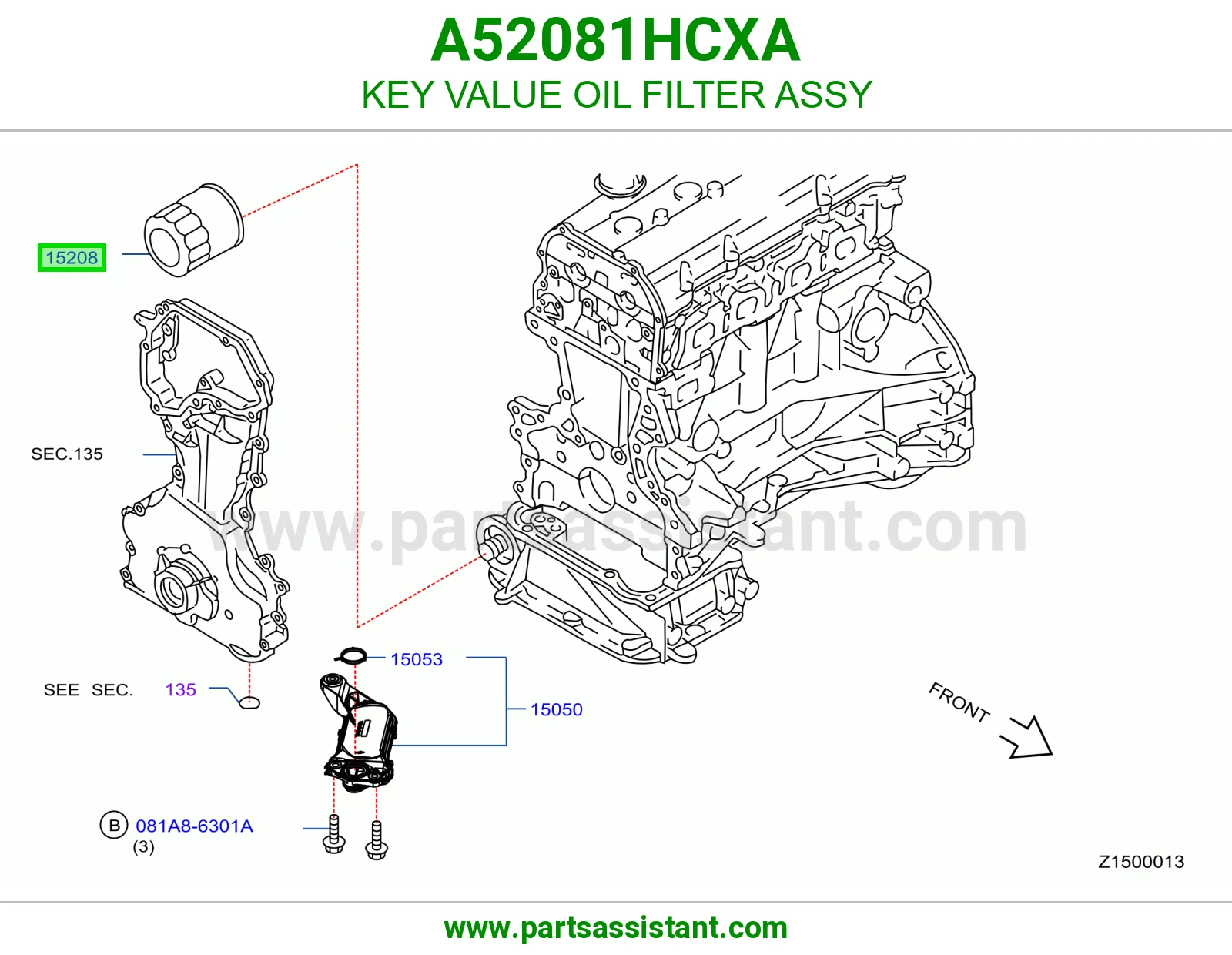 KEY VALUE OIL FILTER ASSY