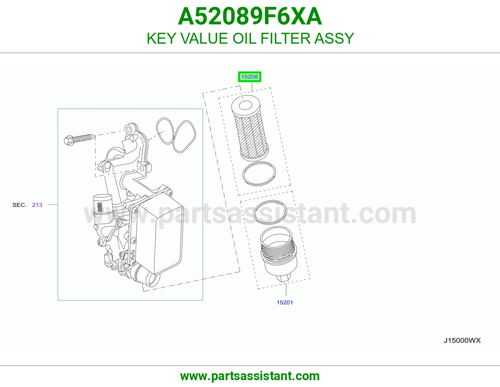KEY VALUE OIL FILTER ASSY