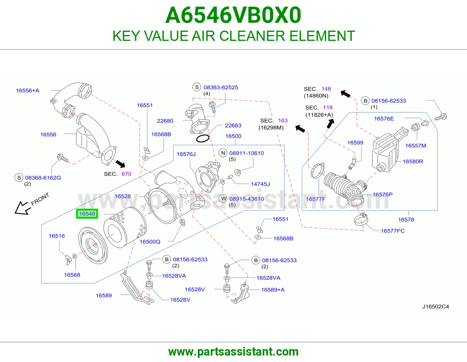 KEY VALUE AIR CLEANER ELEMENT