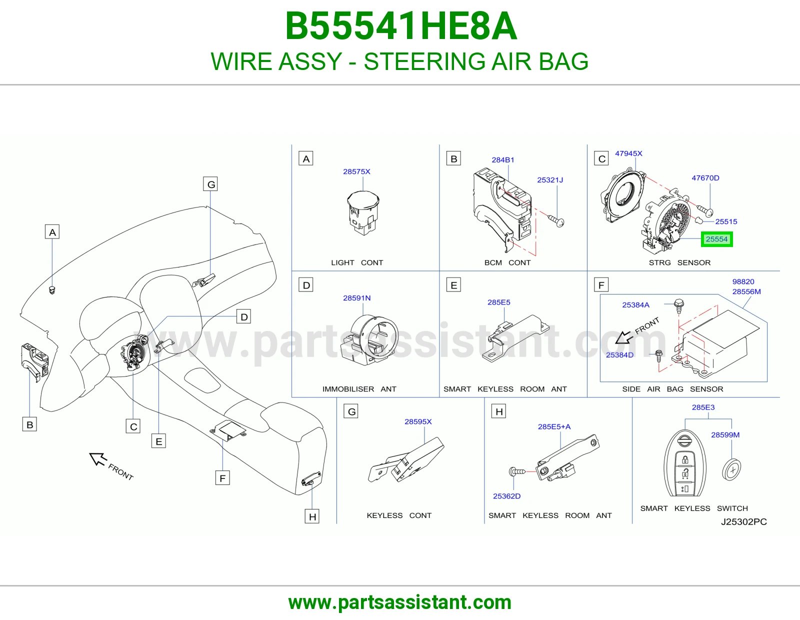 WIRE ASSY - STEERING AIR BAG