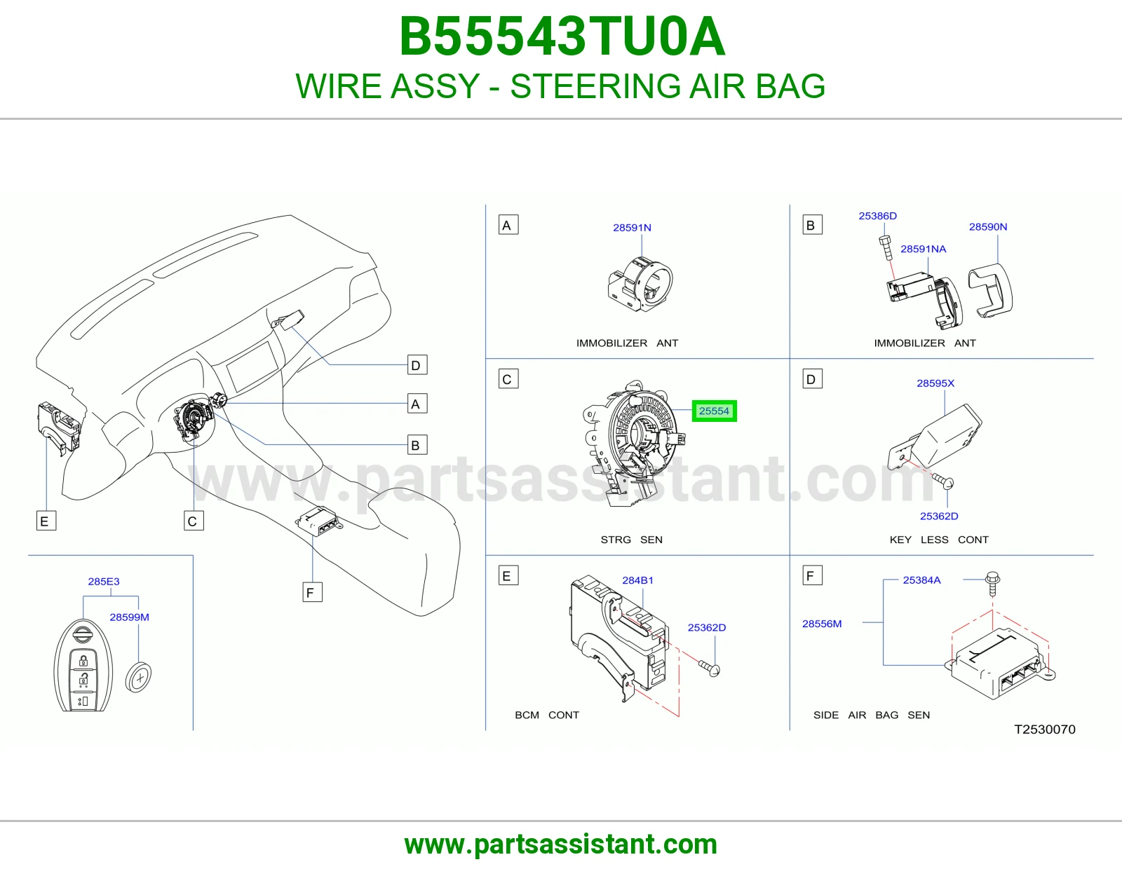 WIRE ASSY - STEERING AIR BAG