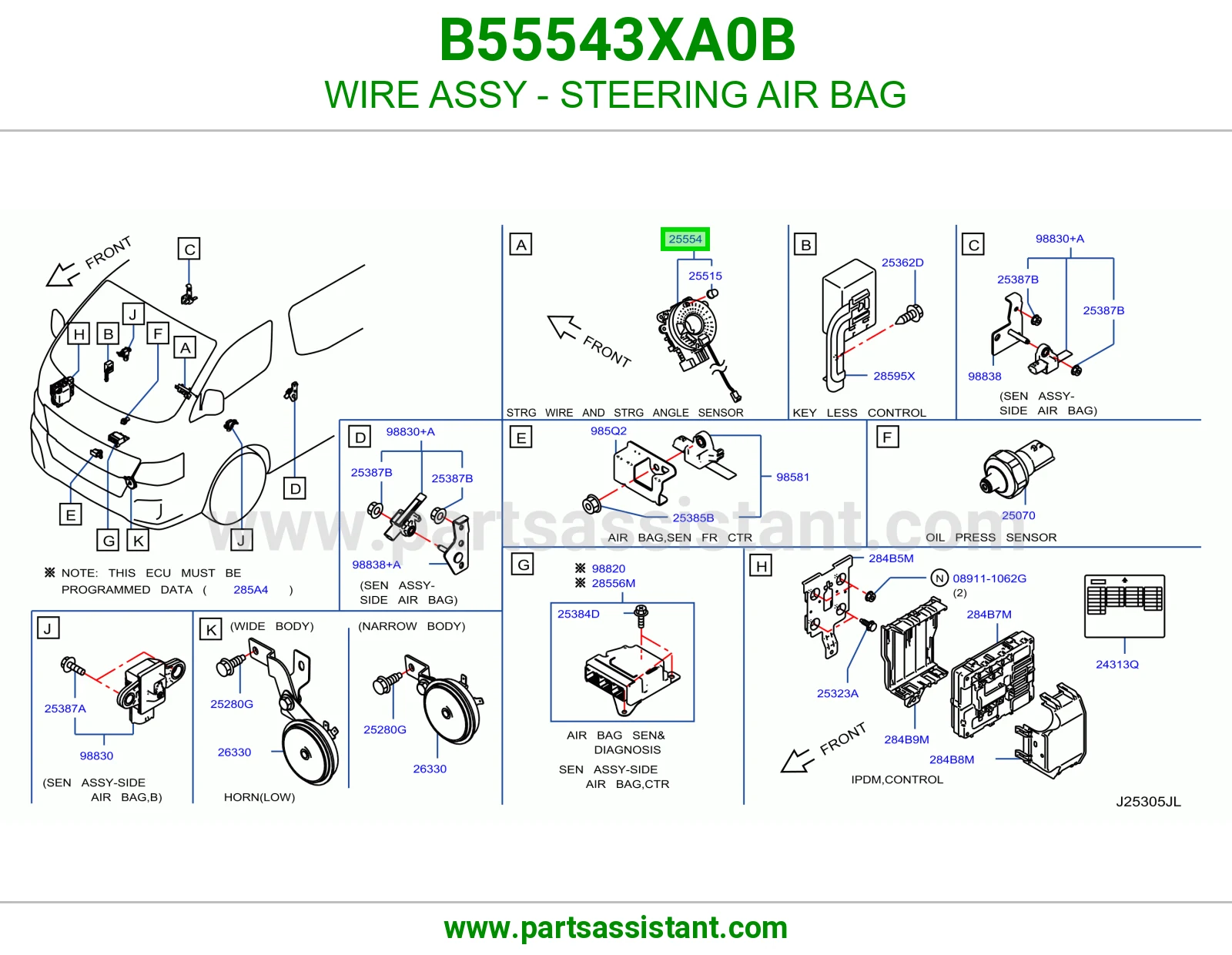 WIRE ASSY - STEERING AIR BAG