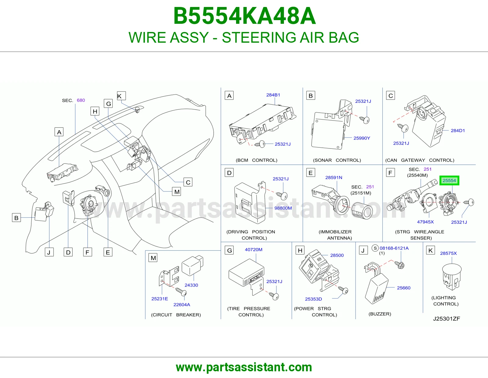 WIRE ASSY - STEERING AIR BAG