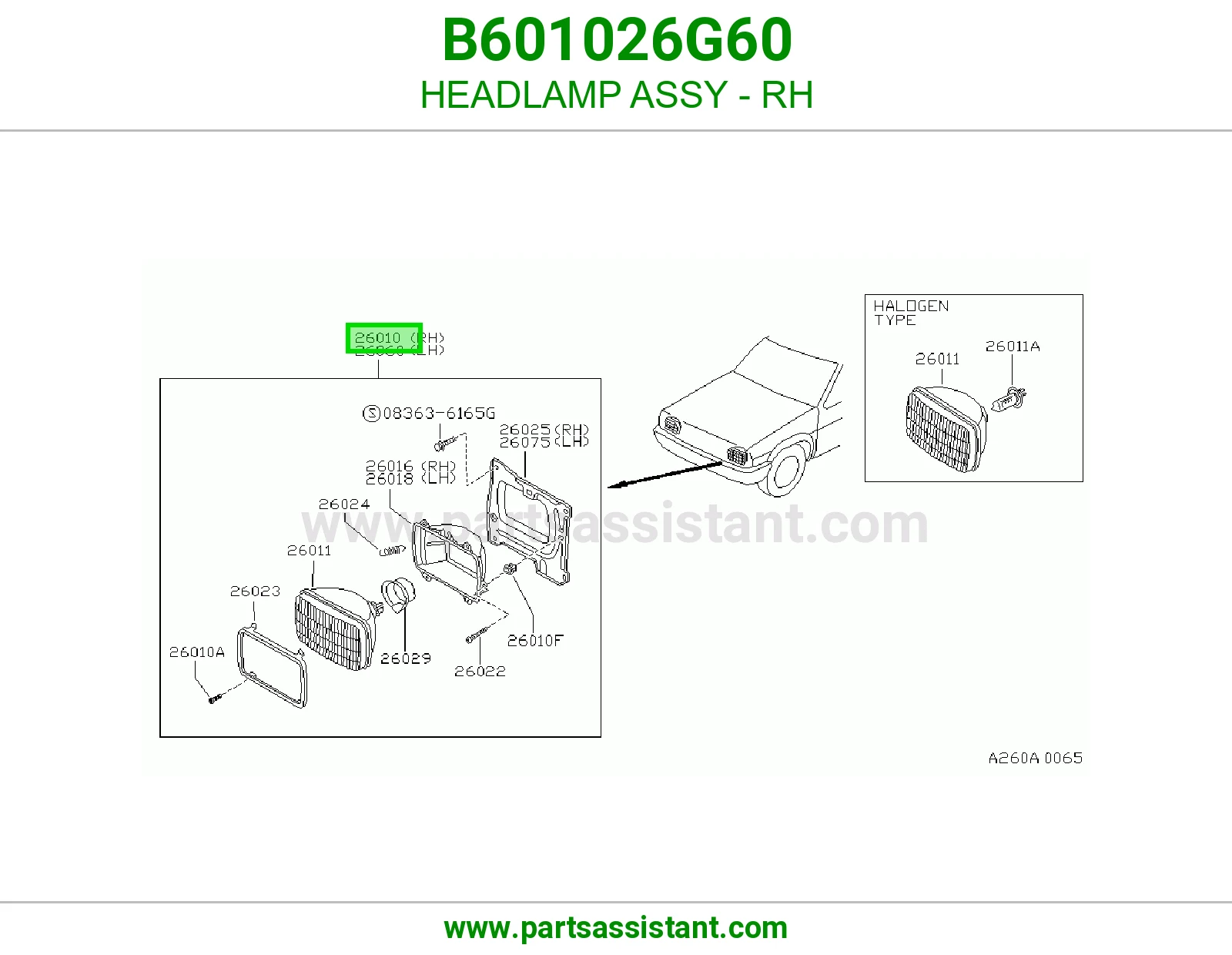 HEADLAMP ASSY - RH