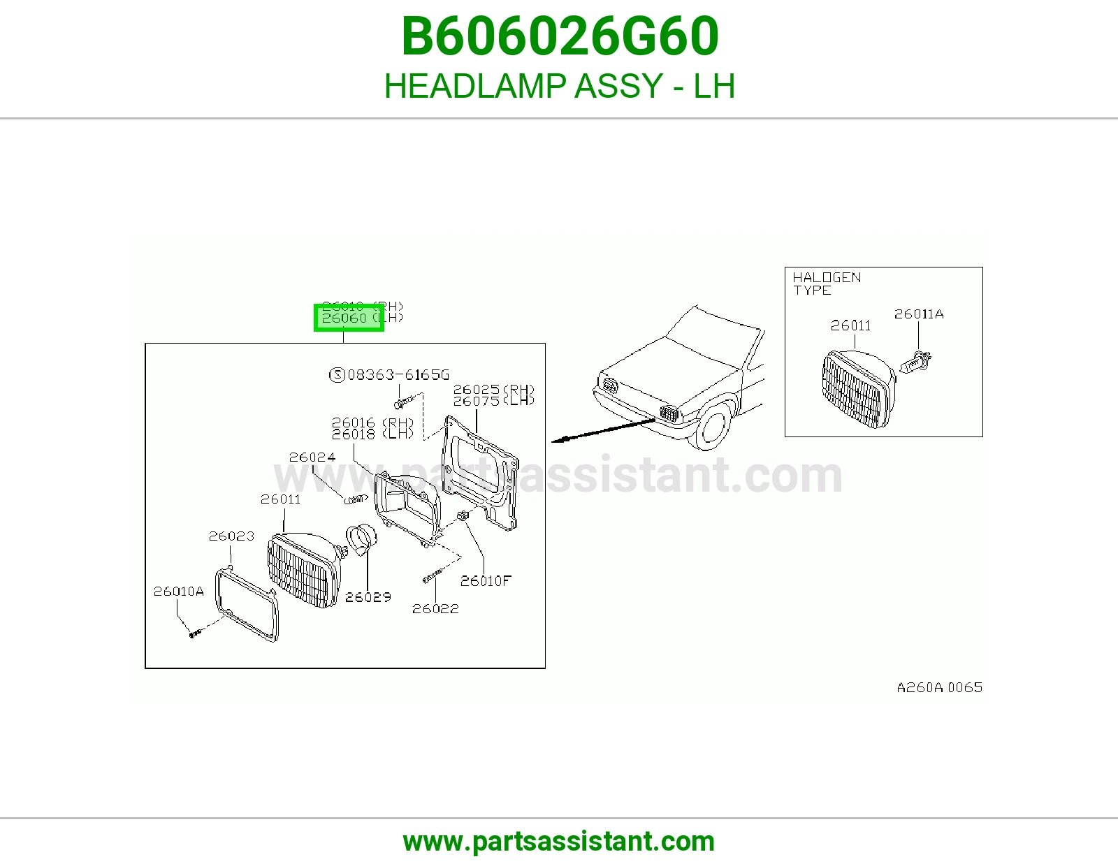 HEADLAMP ASSY - LH