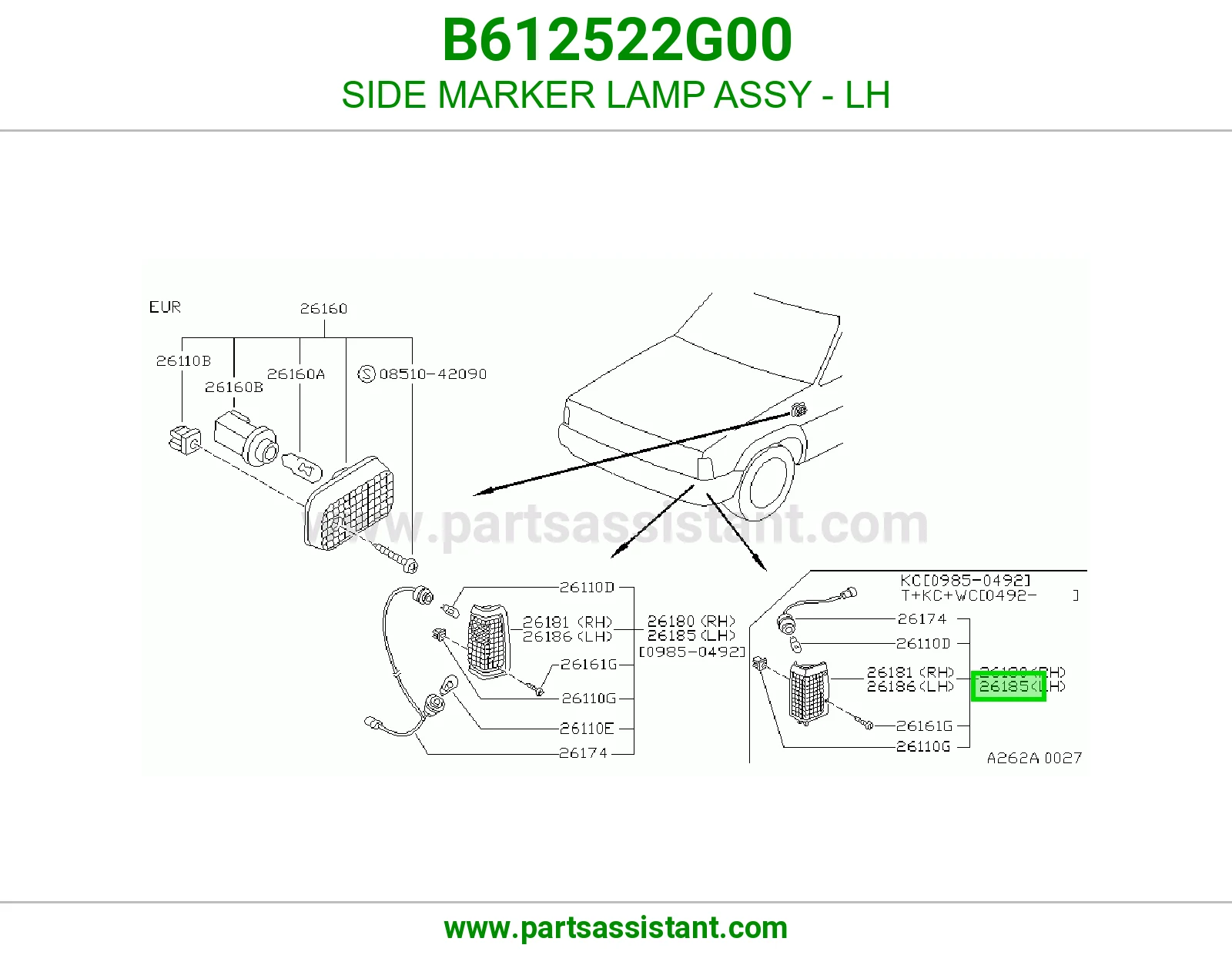 SIDE MARKER LAMP ASSY - LH