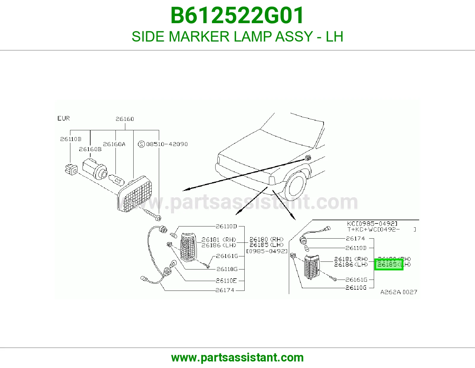 SIDE MARKER LAMP ASSY - LH