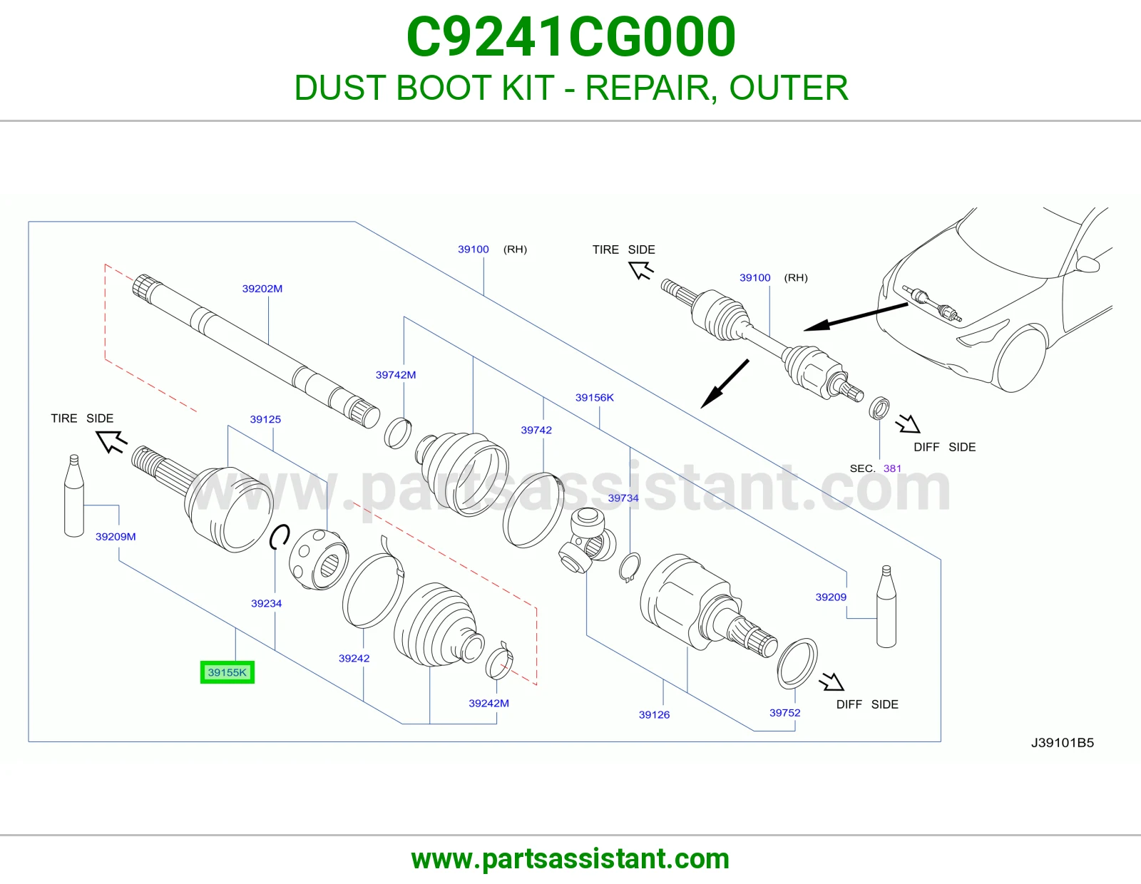 DUST BOOT KIT - REPAIR, OUTER