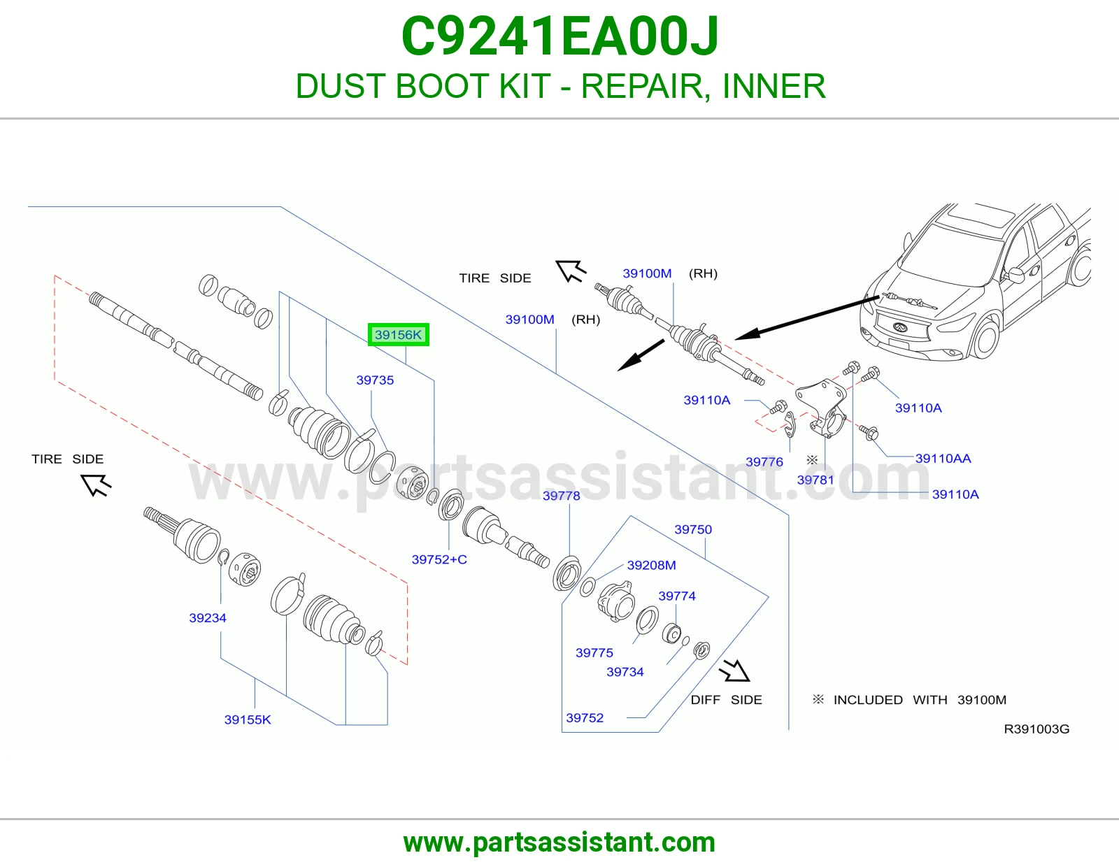 DUST BOOT KIT - REPAIR, OUTER