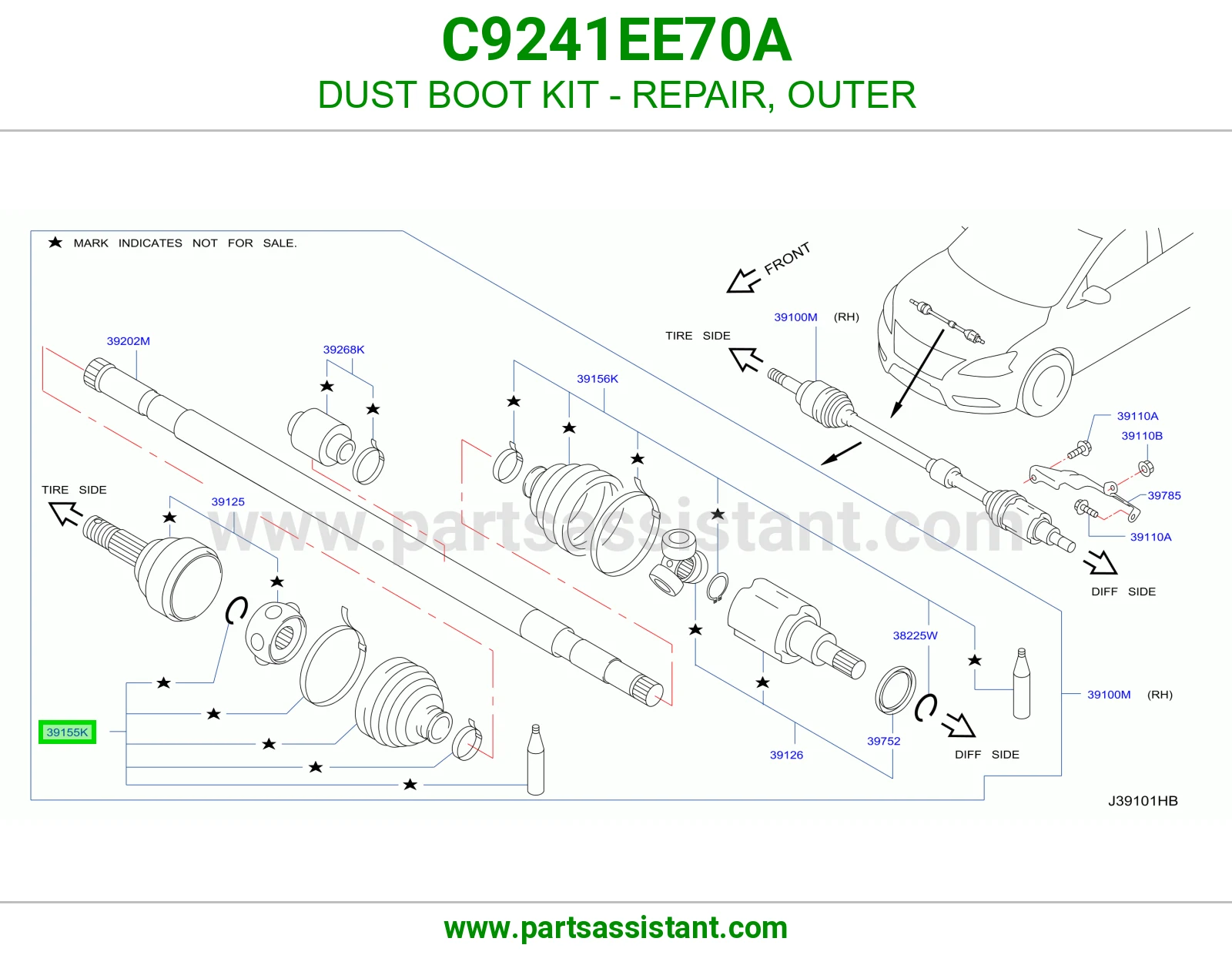 DUST BOOT KIT - REPAIR, OUTER
