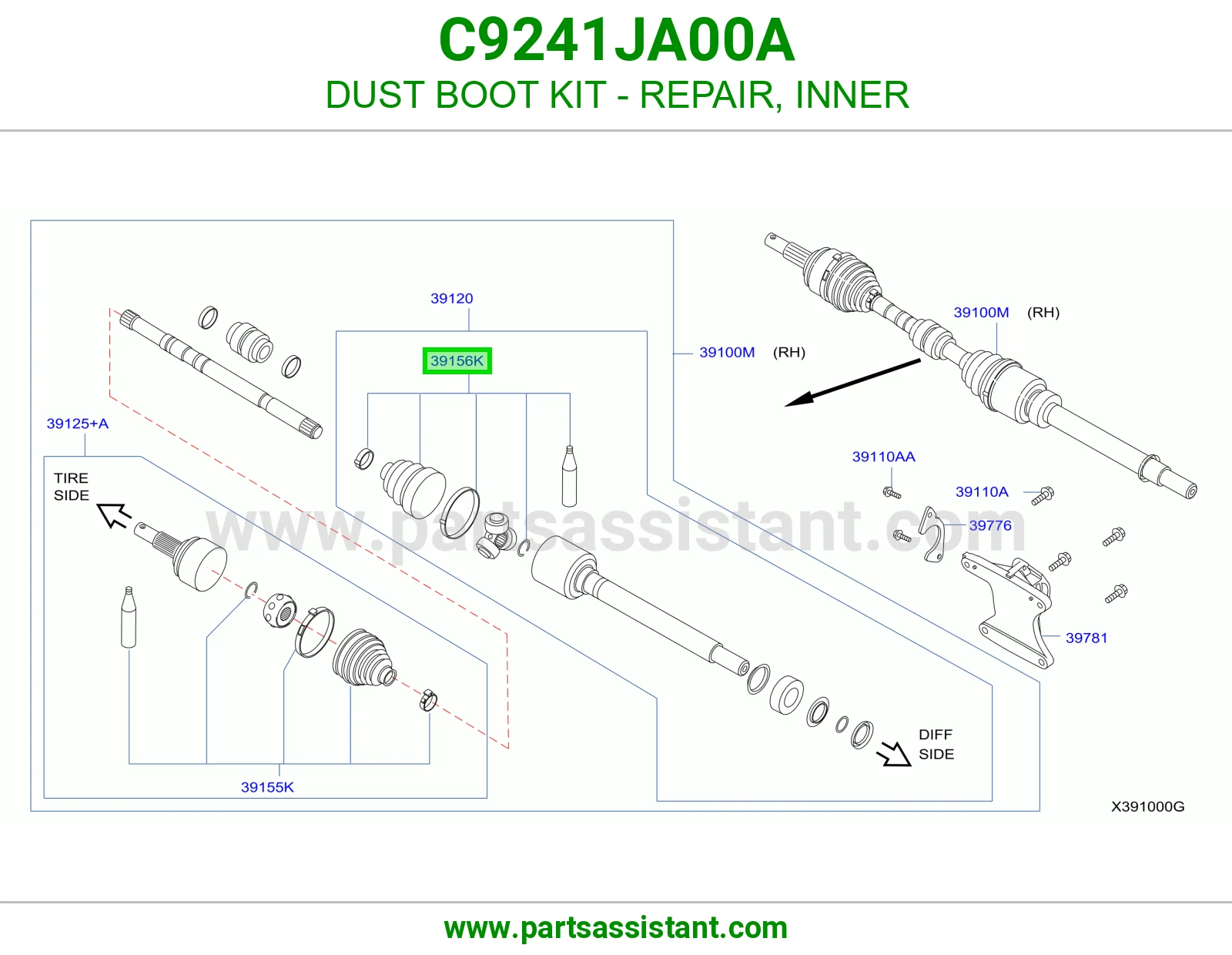 DUST BOOT KIT - REPAIR, OUTER