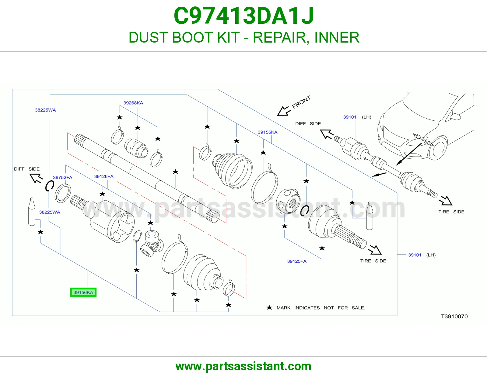 DUST BOOT KIT - REPAIR, INNER