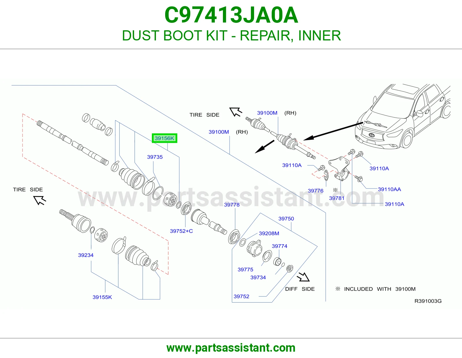DUST BOOT KIT - REPAIR, INNER