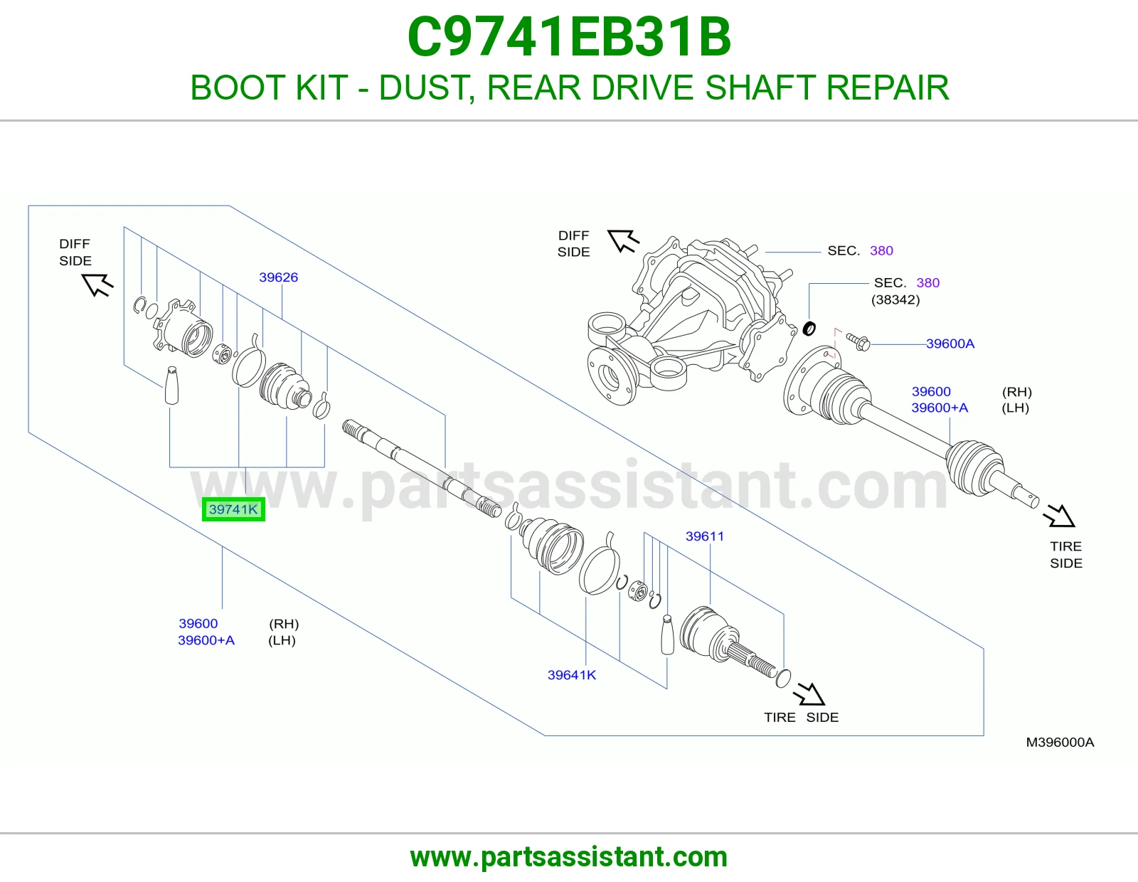 BOOT KIT - DUST, REAR DRIVE SHAFT REPAIR
